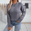 Women's Sweater Fall/winter Pullover Round Neck Loose Retro Twist Sweater