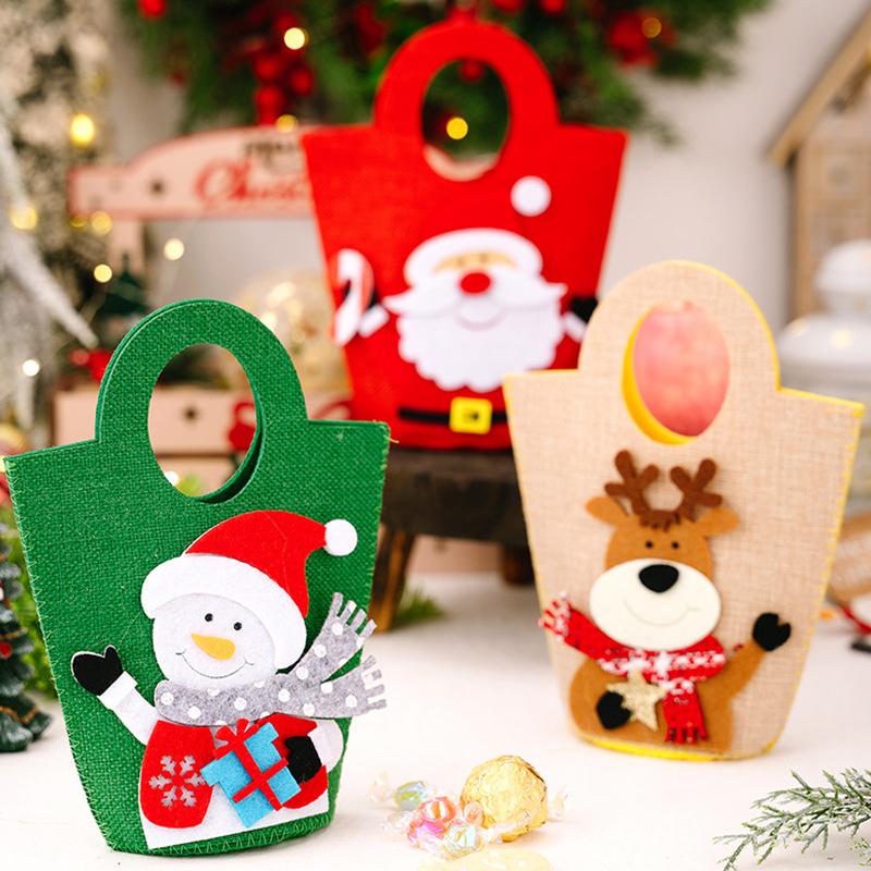 Christmas Gift Bag, Small Christmas Gift Bag, Santa Snowman Deer Storage Bag, Christmas Decoration Apple Bag, Christmas Gift Bag