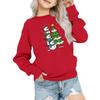 Kids' Fashion Loose-Fit Casual Long-Sleeve Christmas Print Oversized Crewneck Sweatshirt