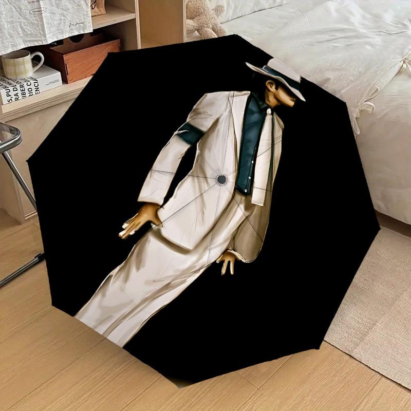 

1pc Michael Joseph Jackson Iconic Pose Automatic Folding Umbrella, Portable Collapsible Design, Casual Outdoor Accessory, 003