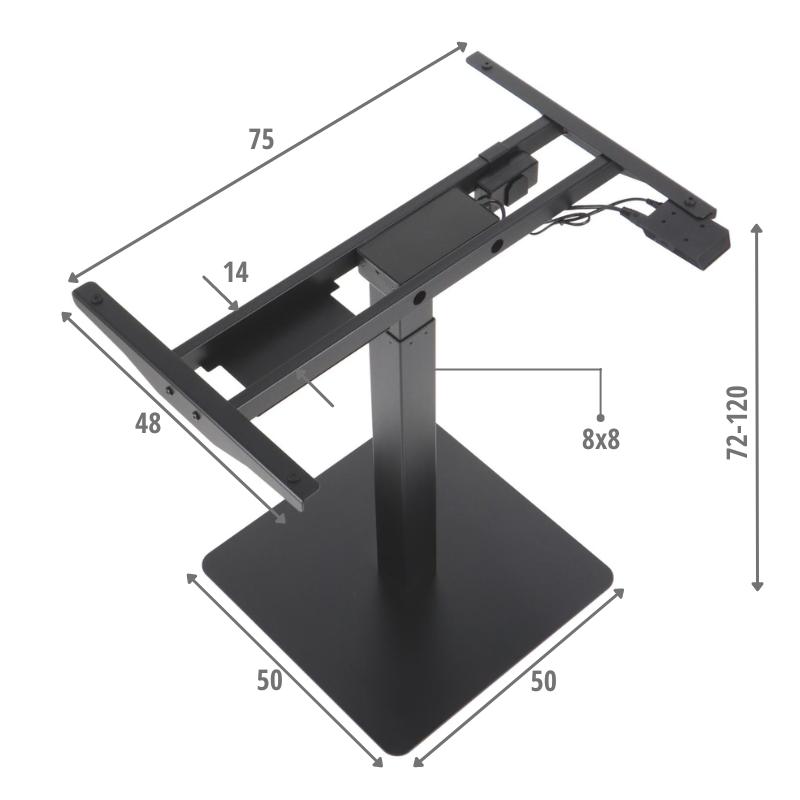 Frame with electric height adjustment PRATO 05-2T/B BLACK