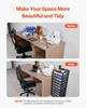 Plastic Storage Organizer 10-Tier Large Capacity with Organizer Top Black Frame