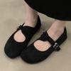 Women Flats Suede Shoes Designer Buckle Elegant Shoes Autumn Casual Sneakers 2025 New Trends Zapatillas De Mujer