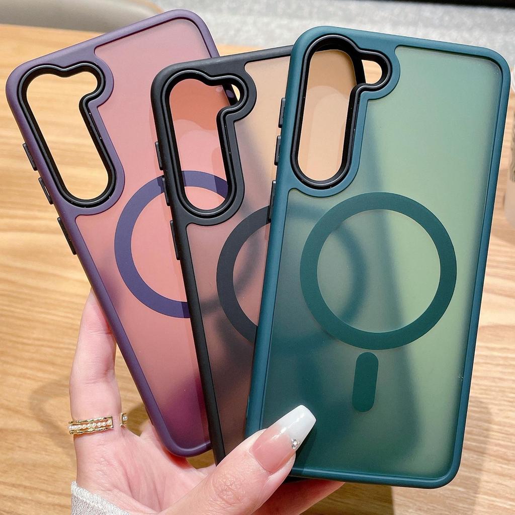 Custodia Magnetica Opaca per Cellulare per Samsung S23+, S24, S24Pro, S24Ultra e S22 - Semitrasparente, Design di Alta Gamma