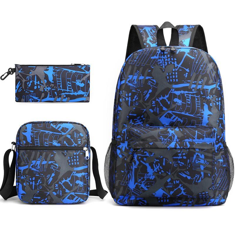 Kids School Backpack Set Grades 3-12 3-Piece Oxford Fabric Bookbag With Padded Curved Straps 20-35L Capacity 14-inch Laptop