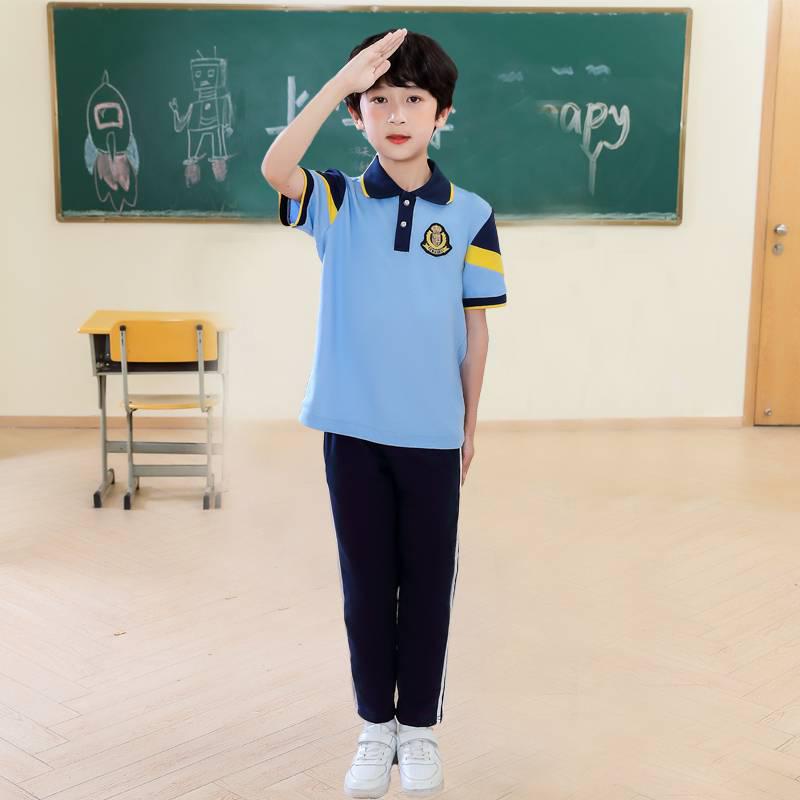 Summer School Uniform Set: Kindergarten To Middle School, Short Sleeve Two-Piece for Sports and Classes