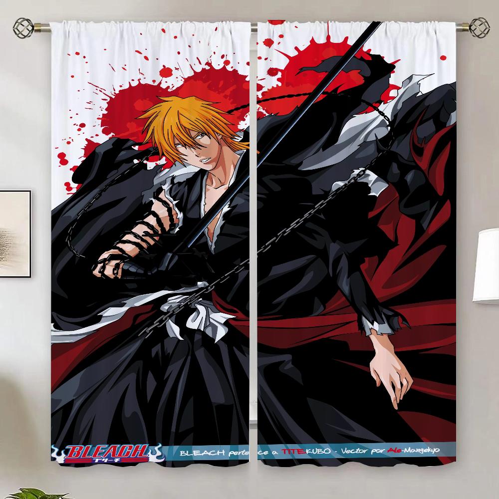 

BLEACH Прозрачные шторы для гостиной Дешевые Бесплатная доставка Шторы Блэкаут Уличная штора Подхваты Жалюзи Дом и Декор W50xH70cmx2pcs-CL