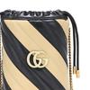 Gucci handbag GG Marmont Series Gold Label Logo Color Blocking Piping Chain Quilted Drawstring Closure Leather Bucket Bag Shoulder Crossbody Mini