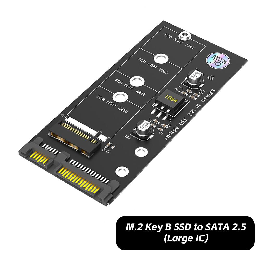 

Адаптер M.2 Key B SSD до SATA 2.5 для NGFF M.2 2280 2260 2242 2230 SSD Великий IC (Не для M.2 NVME) Large IC