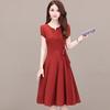 Women Girls Solid  Short Sleeve A-Line Dress Casual Summer Dress Clothes