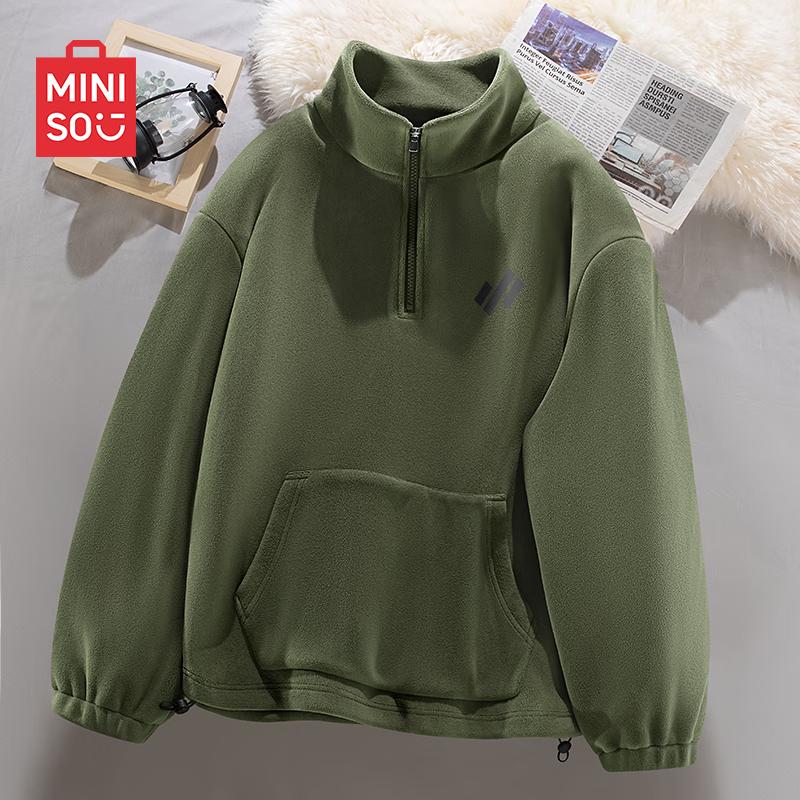 

MINISO Men s American Style Half-Zip Pullover Sweatshirt 3XL