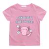 Rosa Axolotl Kinder T-Shirts 100% Baumwolle Lustiger Cartoon Aufdruck Kurzarm Jungen Mädchen T-Shirts Sommer Freizeit Rundhals T-Shirt