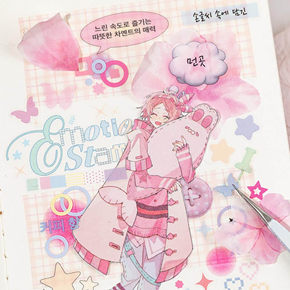 Color Notebook Series Stickers, Korean Basic Versatile Small Elements Student Account Diary DIY Decorative Stickers