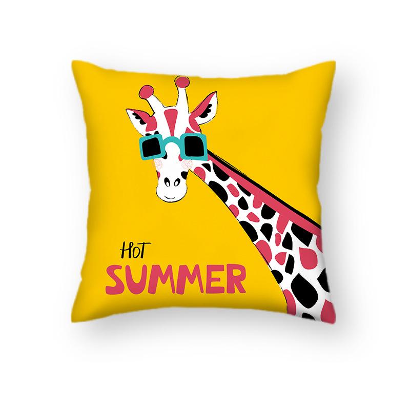 Nordic Ins Style Geometric Cartoon Animal Pillowcase Office Car Cushion Sofa Decoration Pillowcase