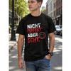 Men's Black Graphic Tee with Distressed German Phrase and Smiley Face, Soft Cotton Short Sleeve Crew Neck Casual Streetwear for Everyday Wear