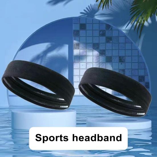 2Pcs Workout Headbands Super Soft Non-slip High Elastic Solid Color Running Jogging Sports Sweatbands