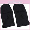 Fashionable Black Polyester Knitted Hat For Men With Three Holes For Winter Comfort