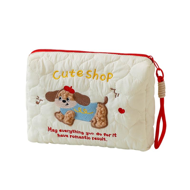 Large Capacity Makeup Bag Portable Cute Cartoon Dog Storage Bag Multi-Functional Cosmetic Bag Travel Storage Pouch For Women