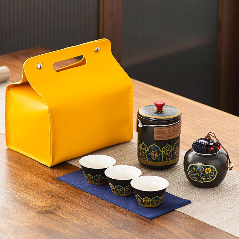 Portable Kung Fu Tea Set with Custom Logo - Ideal for Festivals, Corporate Gifts, and Outdoor Use