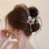 Iridescent Flower Large Shark Hair Claw Elegant Women Back Head Hair Clip Unique Hair Accessory