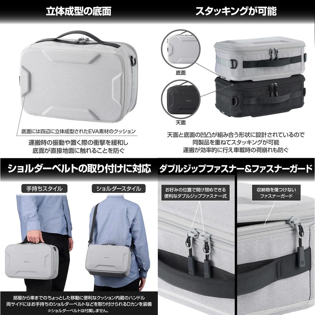 HAKUBA Semi-Hard Inner Case Plus Shell Multi Container AZ M Size (6L) Gray Camera Container Gadget Case Stackable AMZSP-MC6LGY 4977187001594