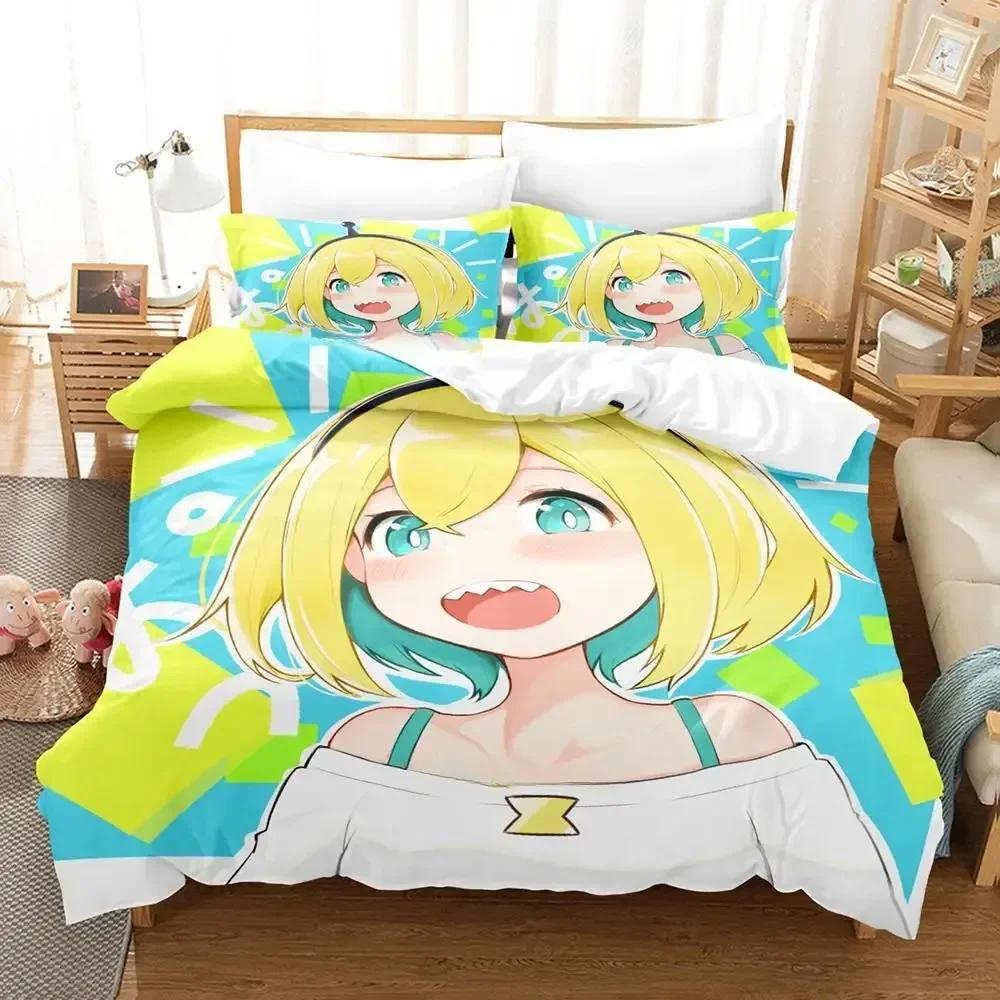 3d Anime Kawai Young Girls Amano Pikame Beding Set Printed With Pilowcase Bed Soft Duvet Cover Soft Single Double Quen Super King-Sized Dimensionsd