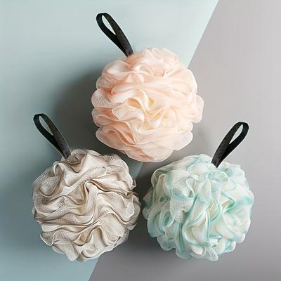 Boule de Douche Douce Moussant Rapide Couleur Unie Femmes Hommes Lavage du Corps Exfoliant Éponge de Douche Boule en Maille Fournitures de Bain
