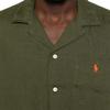 Polo Ralph Lauren Logo Single-Breasted Loose Short Sleeve Shirt Men Shirts Olive-Green 710966421-002