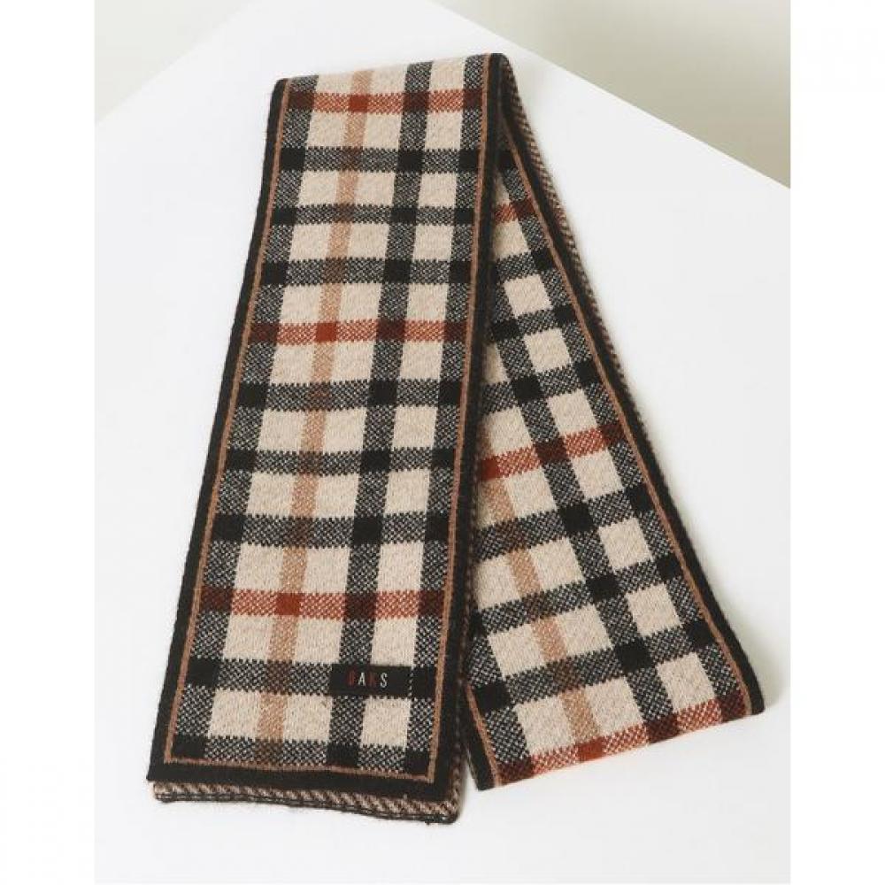 Daks Unisex Brown Check 100 Cashmere Short Scarf Dbmu4fe31w2