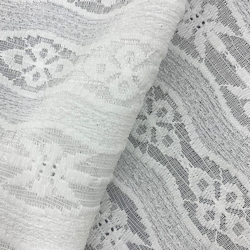 Wave Flower Lace Elastic Fabric - Polyester Spandex for Women s & Children s Clothing, Shoes, Hats, and Accessories.