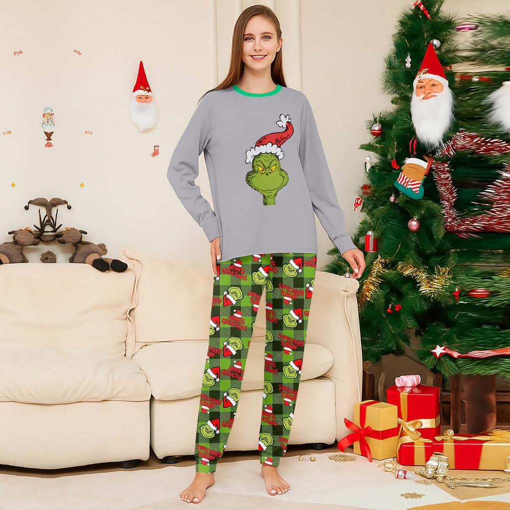 Christmas Day Prints Family Matching Long Sleeve Tops+Pants Set Family Matching Sets