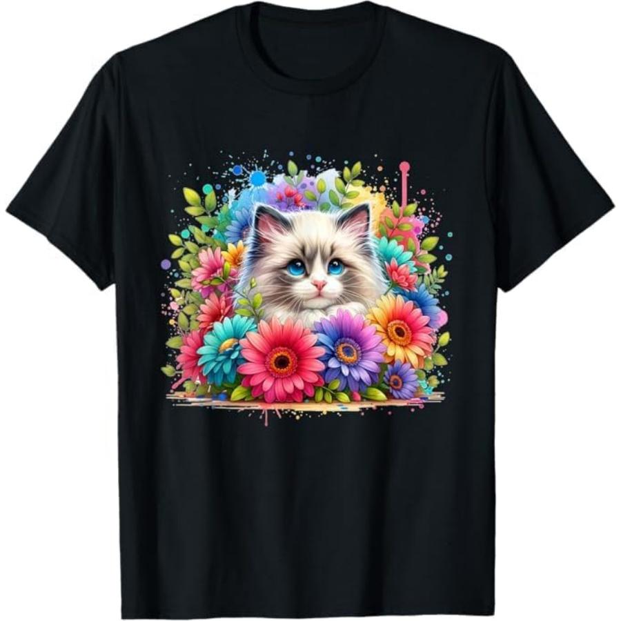 

Ragdoll Cat Mom Mother s Day Watercolor Colorful Flowers T-Shirt LTDV Mens Womens Tank Top Sweatshirt Hoodie 920 Black XXXXXL