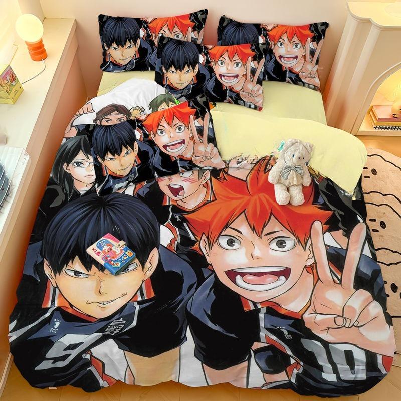 Haikyuu Duvet Cover Volleyball Youth 3D Bokuto Manga Collage Printing Bedding Set Comforter Bed Youth Home Decor Girls Boys Gift