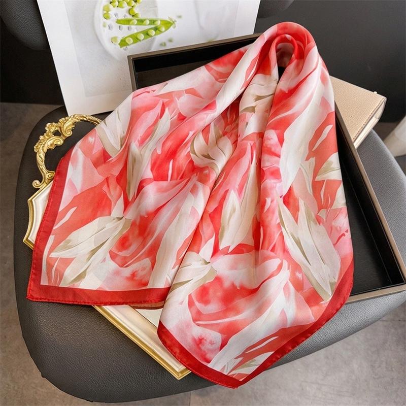 Fashion Scarf Bandana Turban Hijab Luxury Print Female Headscarf Neckerchief Headband Windproof Shawl Handkerchief Square Wraps