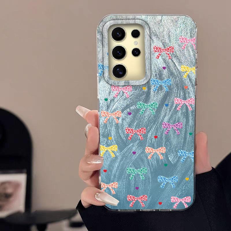 

For Samsung Galaxy A56 A16 A15 A25 A55 A35 A26 A36 S24 Plus S25 Ultra Phone Case Gradient Color Pink Butterfly Women Girls Cover Samsung A35