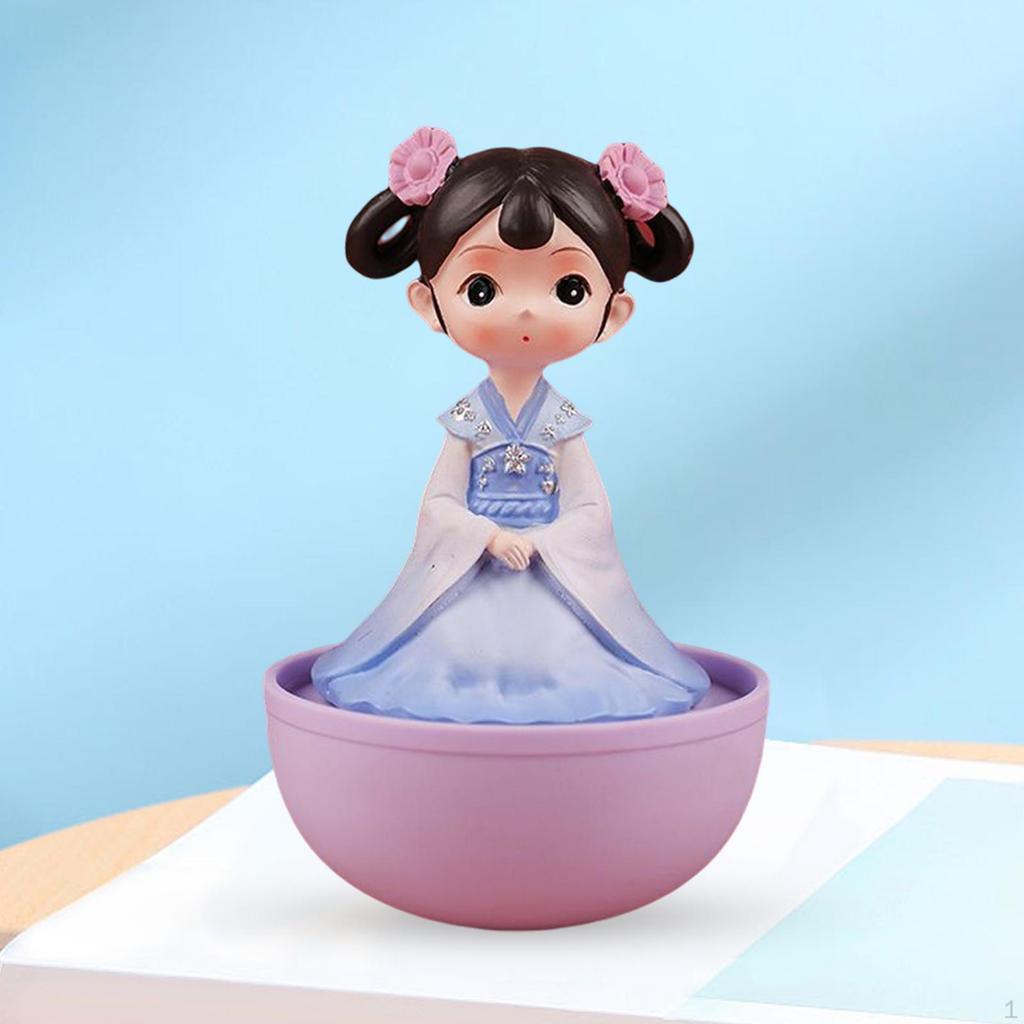 Chinese Figurines Girls Statue Ancient Girl Dolls for Bedroom Bookshelf