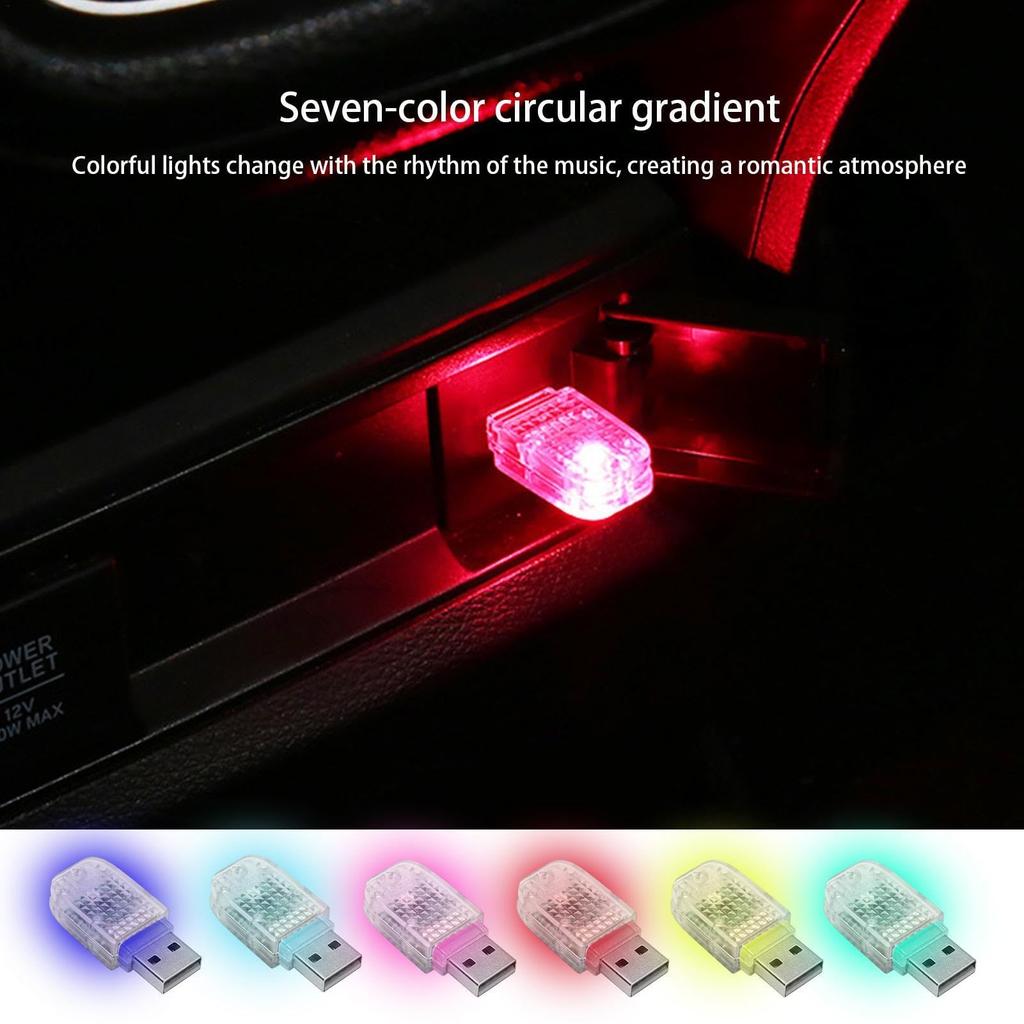 Car USB Light, Car Decoration Light, 7 Tone Colors, Tape Light, USB Type, Car