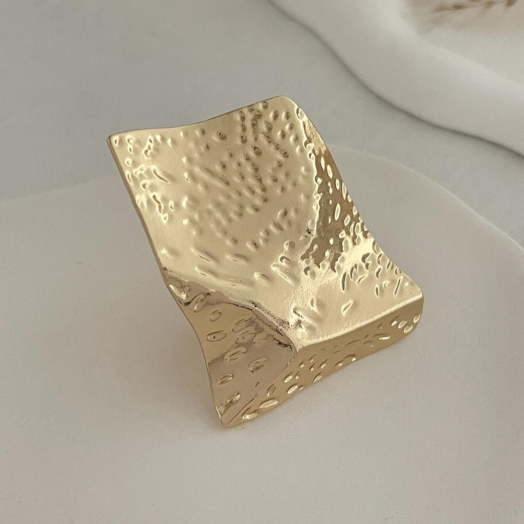 Creative Irregular Geometric Square Round Open Ring for Women Hip Hop Gold Color Adjustable Ring Finger Jewelry 2025 New