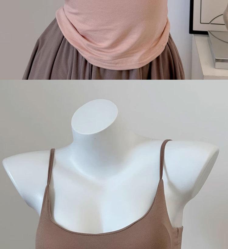 Slim-Fit Women's Camisole with Built-In Bra Pads – Anti-Expansion, Chest-Enhancing Inner Wear for Summer.