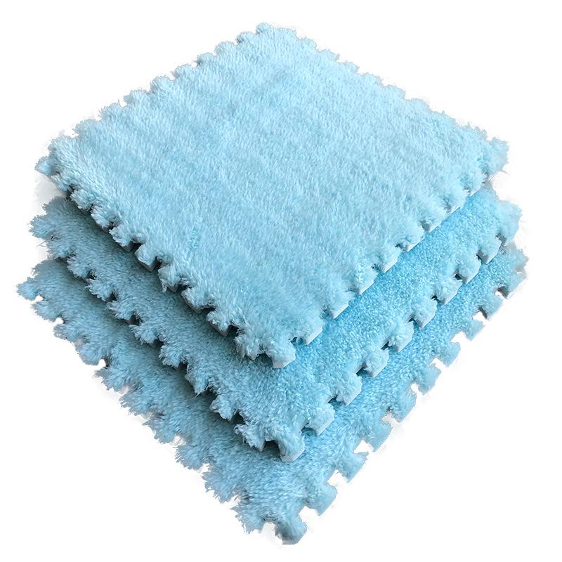 Washable Plush Patchwork Carpet: Cuttable Foam Floor Mat for Bedroom, Bedside, or Bay Window