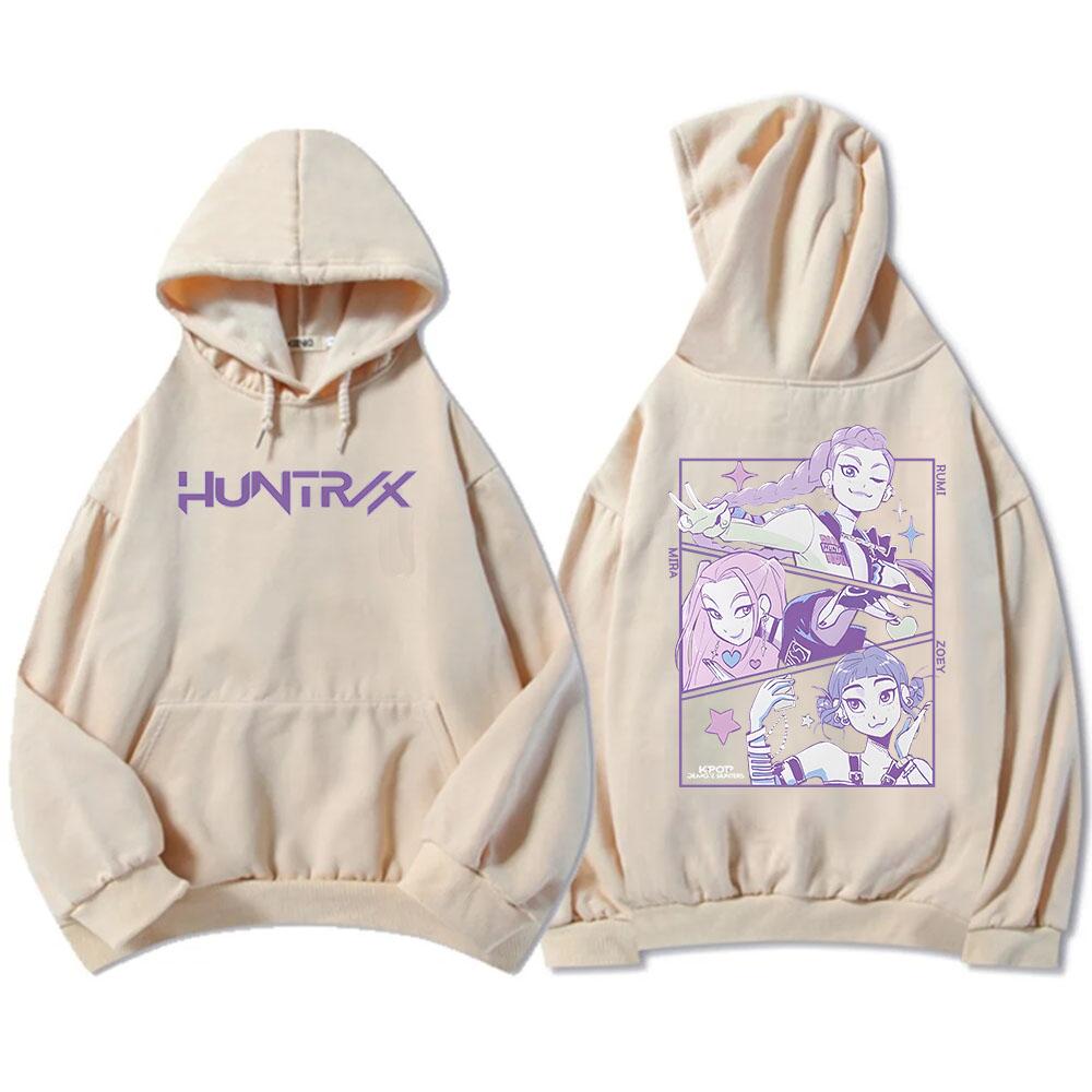 Men Women Hoodies KPop Demon Hunters Movie Graphic Sweatshirts Fleece Warm Hooded Pullovers Sudadera Print Top