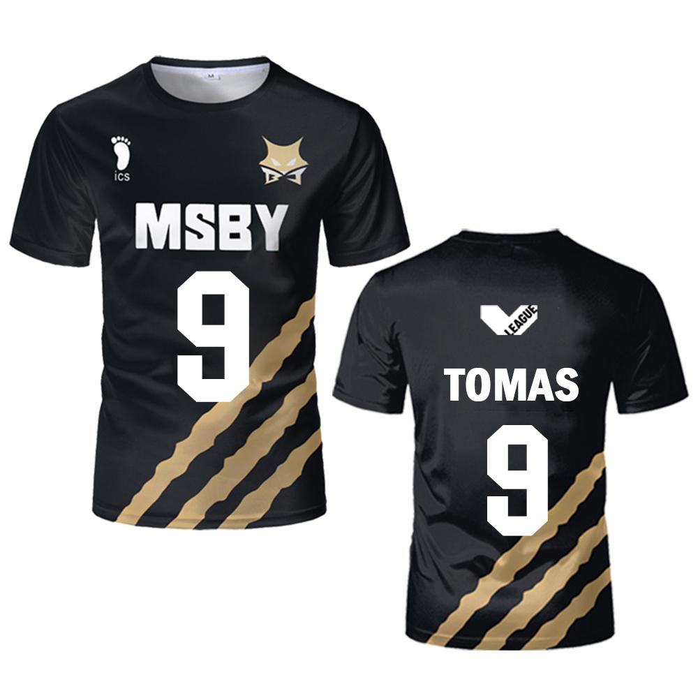 Haikyuu MSBY Black Jackal Koszulka Japońska Anime Cosplay Topy Koszulki Siatkarskie dla Mężczyzn i Kobiet Oddychające Koszulki Dziecięce