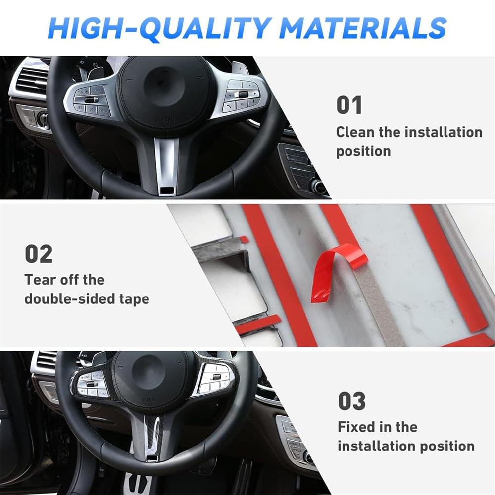 Carbon Fiber Look Steering Wheel Cover Trim For BMW 3 4 Series G20 G42 2019-2023