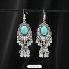 Niche turquoise earrings Bohemian long fringed earrings women's retro design earrings