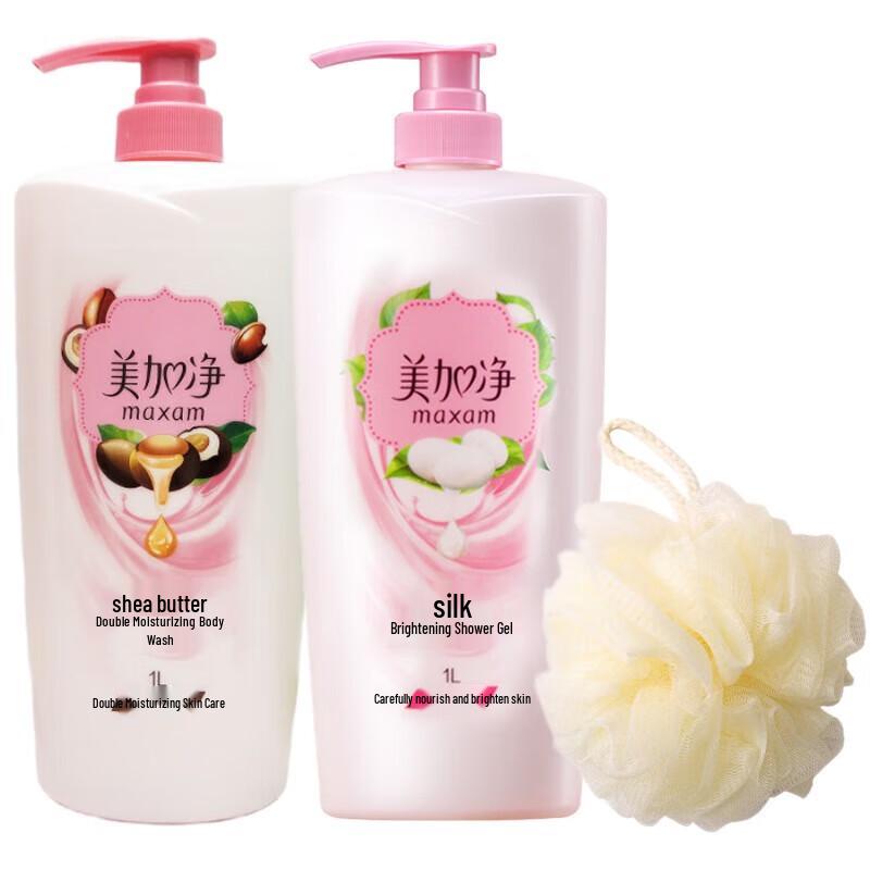 Mei Jia Jing Shower Gel Duo Pack with Loofah