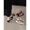 Mode Spitzschuh Mary Janes Damen oes Frühling Herbst Neu Sle Klobiger Absatz Hoher Absatz Retro Aosphere Leder Faion Einzelne Schuhe