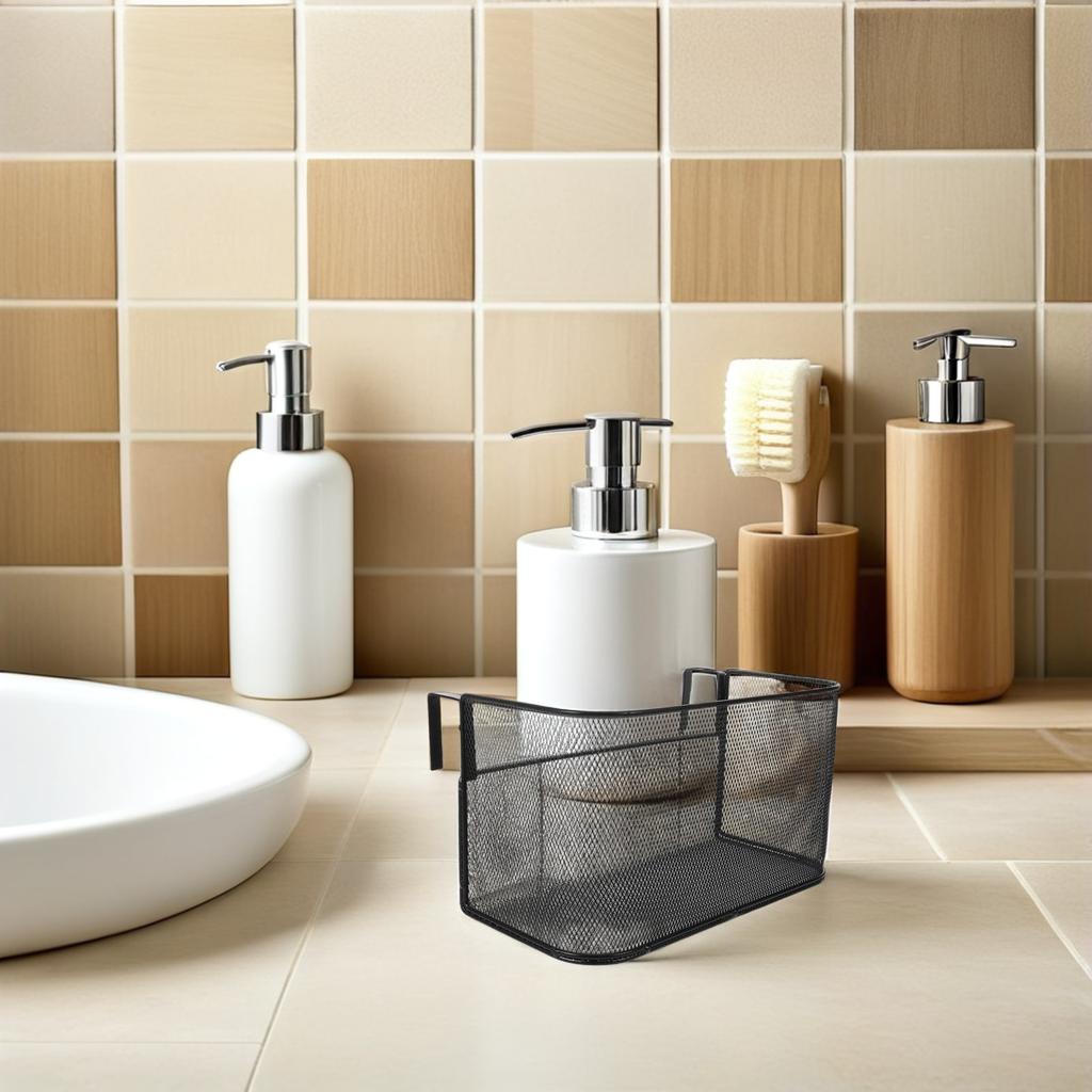 Mesh Metal Hanging Storage Basket Shower Organizer Bedside Dorm Shelf Bunk Bed Shelf Bathroom Storage Rack Sundries