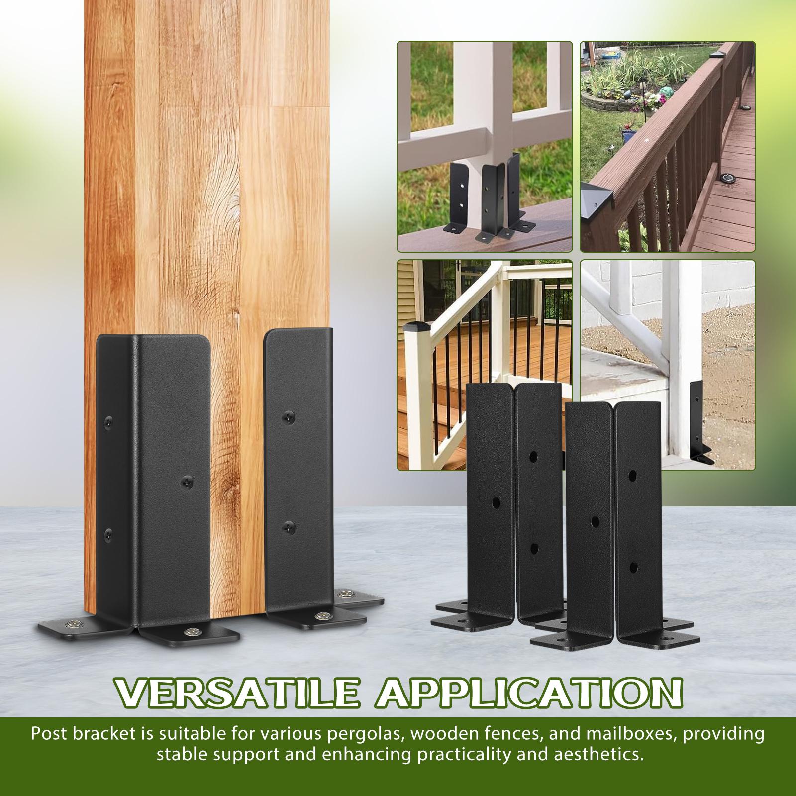 

4Sets Pergola Bracket Kit Heavy Duty Fence Post Brackets for Deck Railing Post Base Support Metal Pole Support Base Bracket other