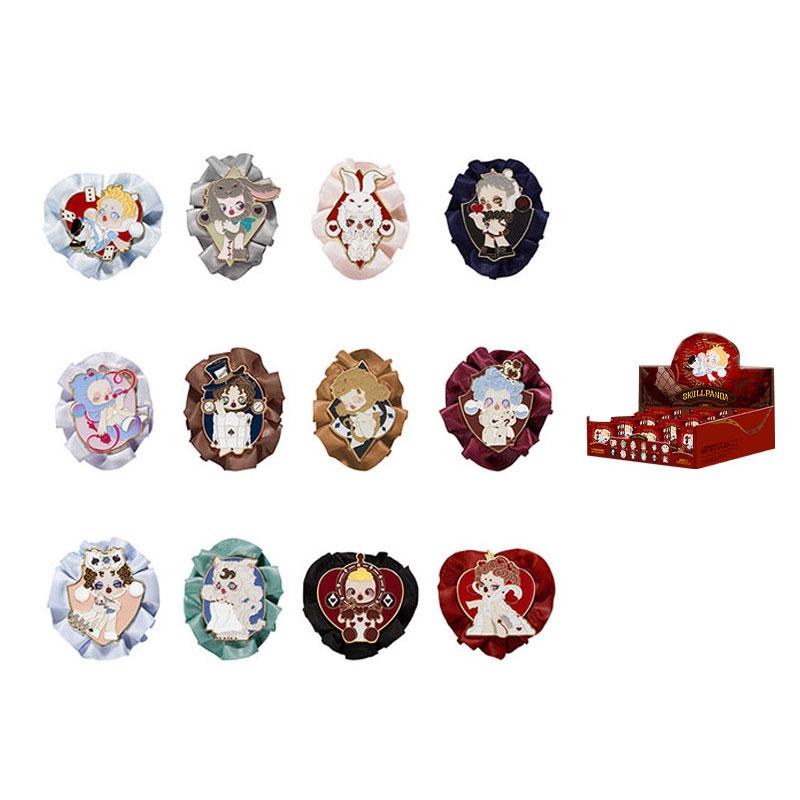 New POP MART SKULLPANDA Daily Wonderland Collection Badge Blind Box Products Single Mystery Box/Full Box 12 Pcs 1230131089