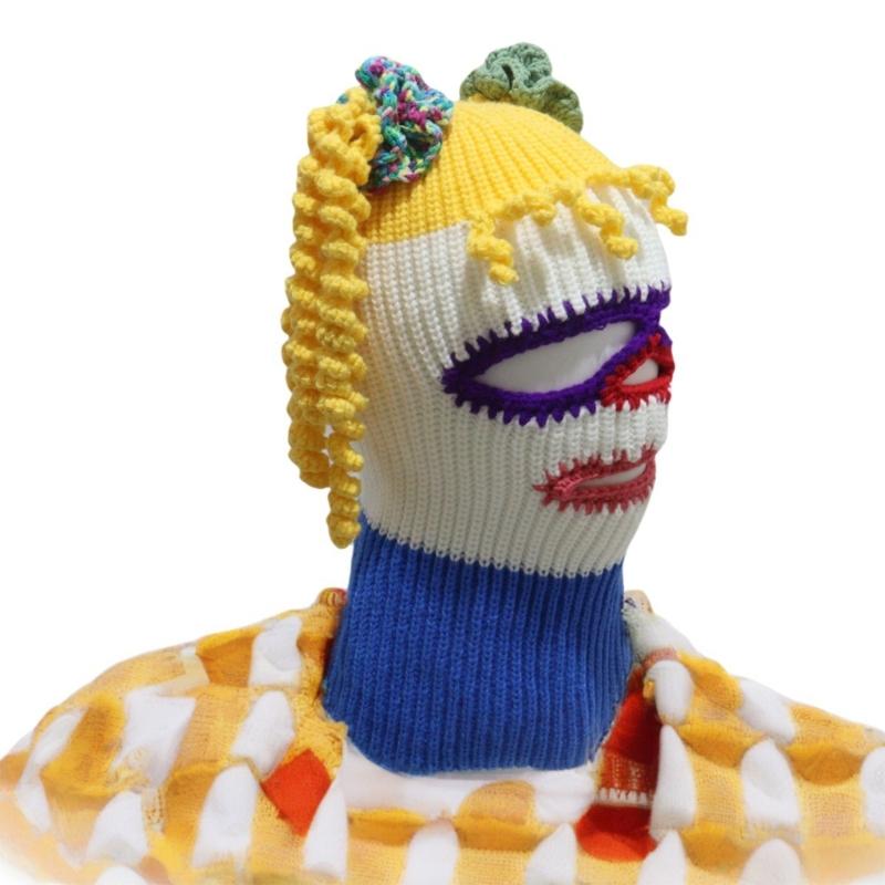 Clown Balaclava Hat for Adult Teens Knitted Clown Hat Cold Weather Balaclava Hat Photo Headwear Masquerades Accessories